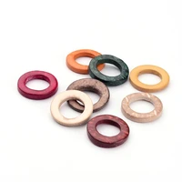 pandahall 200 pcs dyed wood coconut linking rings findings for necklace earrings women jewelry making mixed color 2023x25mm