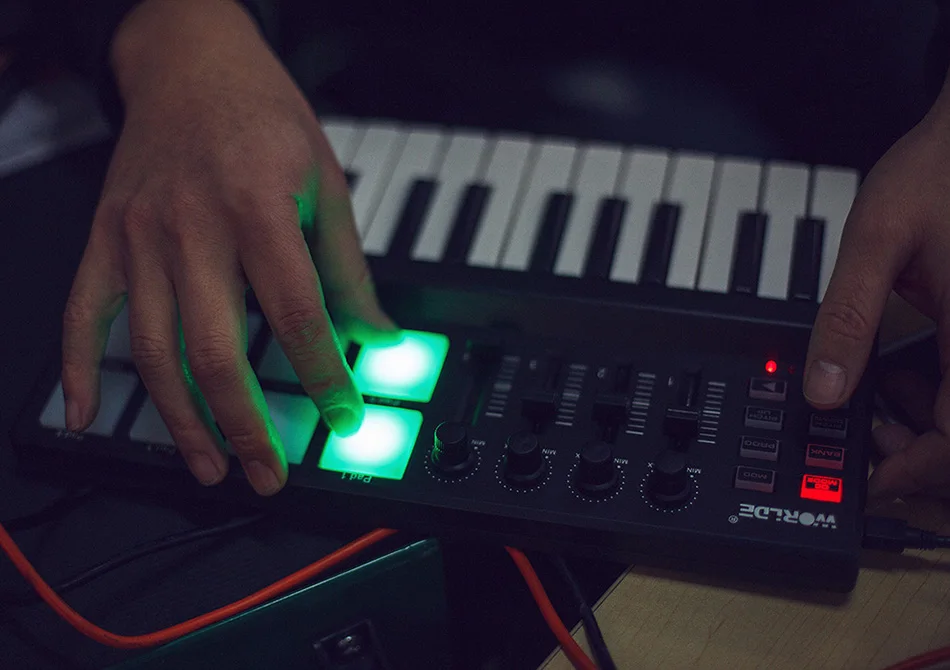 25 ключ USB MIDI контроллер клавиатуры с 8 барабан Pad
