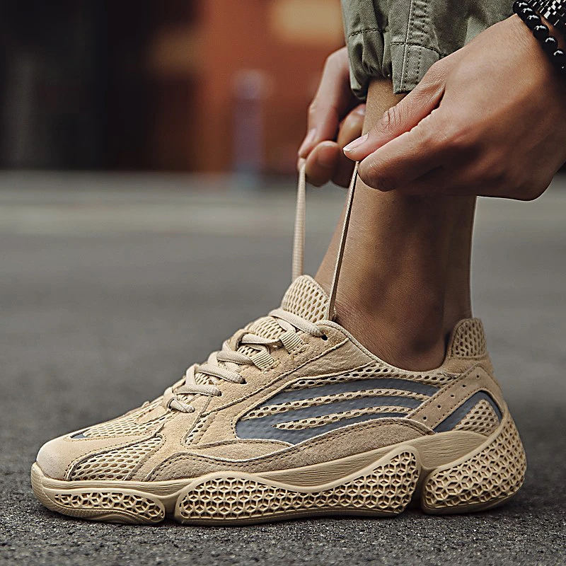 Мужские повседневные кроссовки из дышащего сетчатого материала на шнуровке