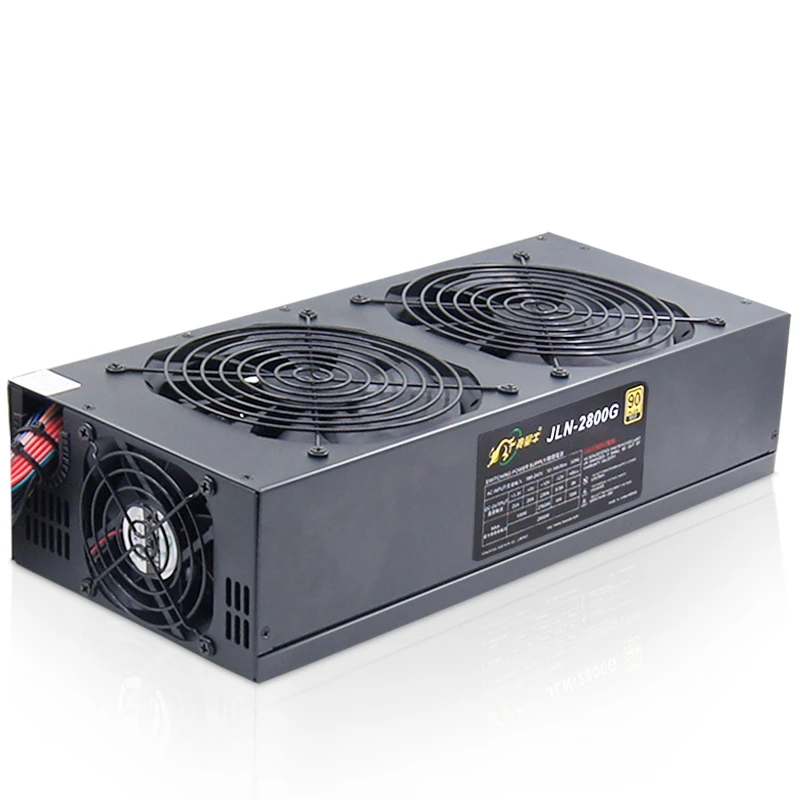 Настоящий ETH Mining Machine ATX источник питания bitcoin PSU 2800W 80plus pc Источник поддерживает 6 GPU карт RX 470/480 RX 570 P106 GTX1080