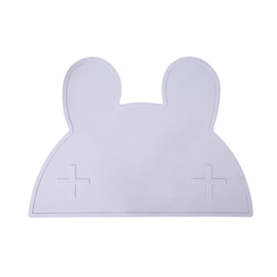 Gray rabbit Мультяшные силиконовые коврики подставки салфетки под приборы Ovely Кролик Медведь Кролик автомобиль Дети Детские Coaster блюдо протектор Стенд украшение кухня 1 шт - Цвет: Gray rabbit