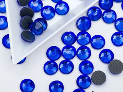 Sapphire Блестящие розовые стразы горячей фиксации, SS6-SS30, 1440 шт, все цвета, горячая фиксация, плоская задняя часть, DMC клей, железная задняя часть для одежды, платья - Цвет: Sapphire