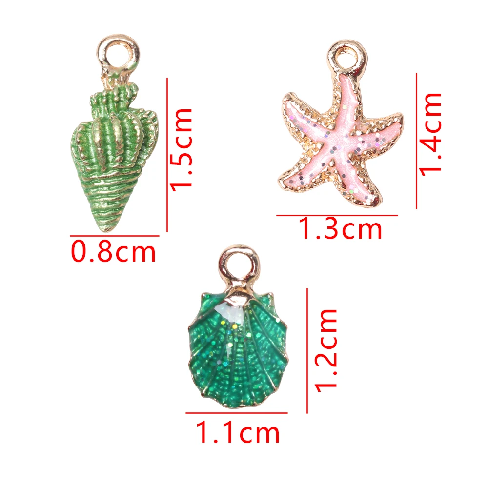Горячее предложение! Распродажа! 13 шт./компл. милые красочные раковины Sea Shell подвески океан кулоны из нержавеющей стали для изготовления ручной работы аксессуары ремесло изготовления или украшения