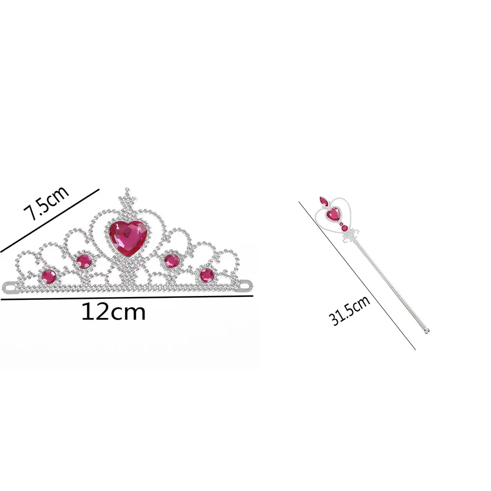 

1 Set Frozen Crown Twinkle Hair Accessories Princess Bridal Crown Crystal Tiara Hoop Headband Hair Bands Magic Wand For Girls