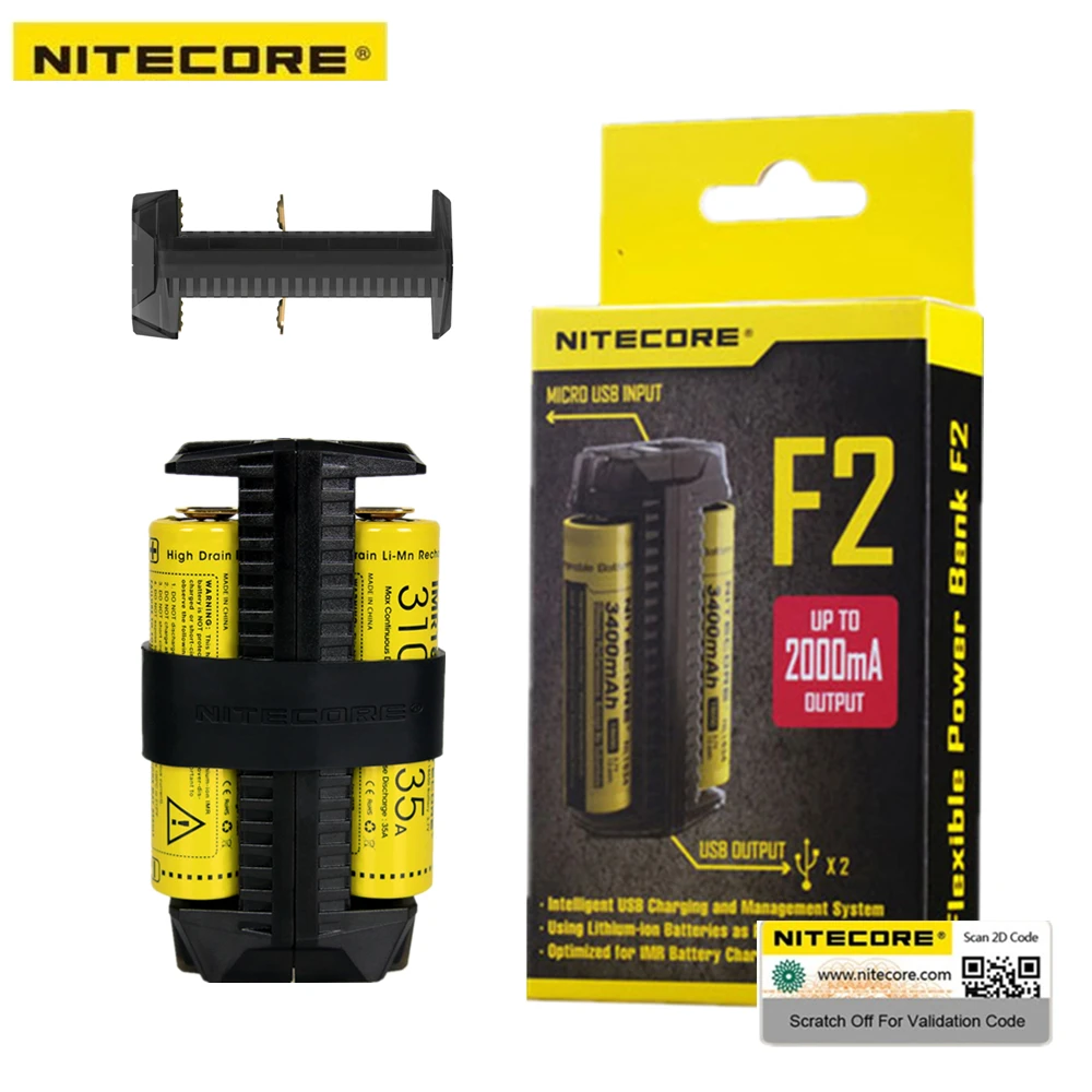 Гибкий внешний аккумулятор NITECORE F2 F1 2 а умный литий ионный IMR слота USB зарядное