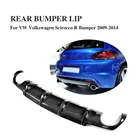 Углеродного волокнаFRP диффузор, губа на задний бампер спойлер для VW Volkswagen Scirocco R бампер 2009-2016
