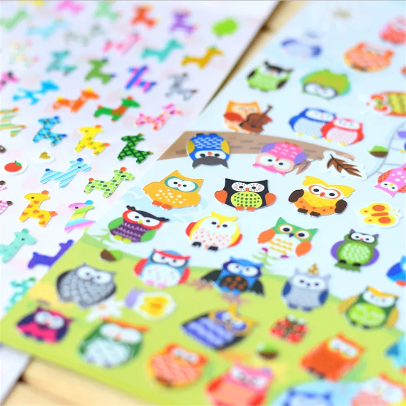 one sheet Cute Kawaii Lovely Giraffe Cartoon Stickers Animal Sticker Decor For Notebook Scrapbook Mark Kids Toys | Игрушки и хобби