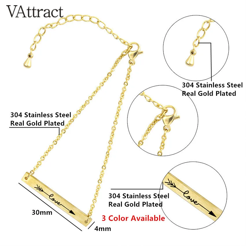 V Attract 2017 Silver Color Stainless Steel Pulseras Men Jewelry Geometric Simple Bar Statement Bracelet Homme Bff Gift|charm bracelet|bracelets &