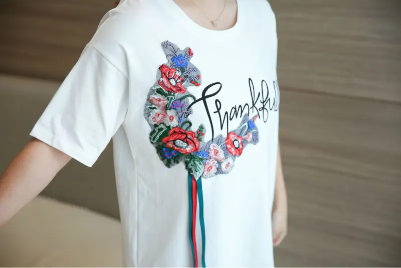 Женское платье с цветочной аппликацией MINSUND Повседневное платье-тройка коротким