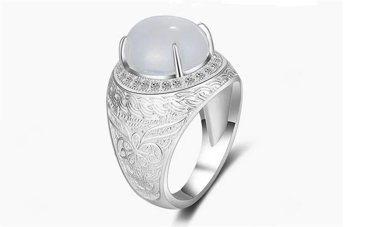 YANHUI, новая мода, узор, резьба, твердый 925 пробы, серебро, драгоценный камень, кольцо, роскошный кубический цирконий, мужские свадебные ювелирные кольца, MJZ005