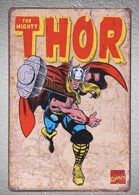 1 шт. Thor Marvel супергерой Бэтмен wonder woman магазин жестяная пластина знак настенные