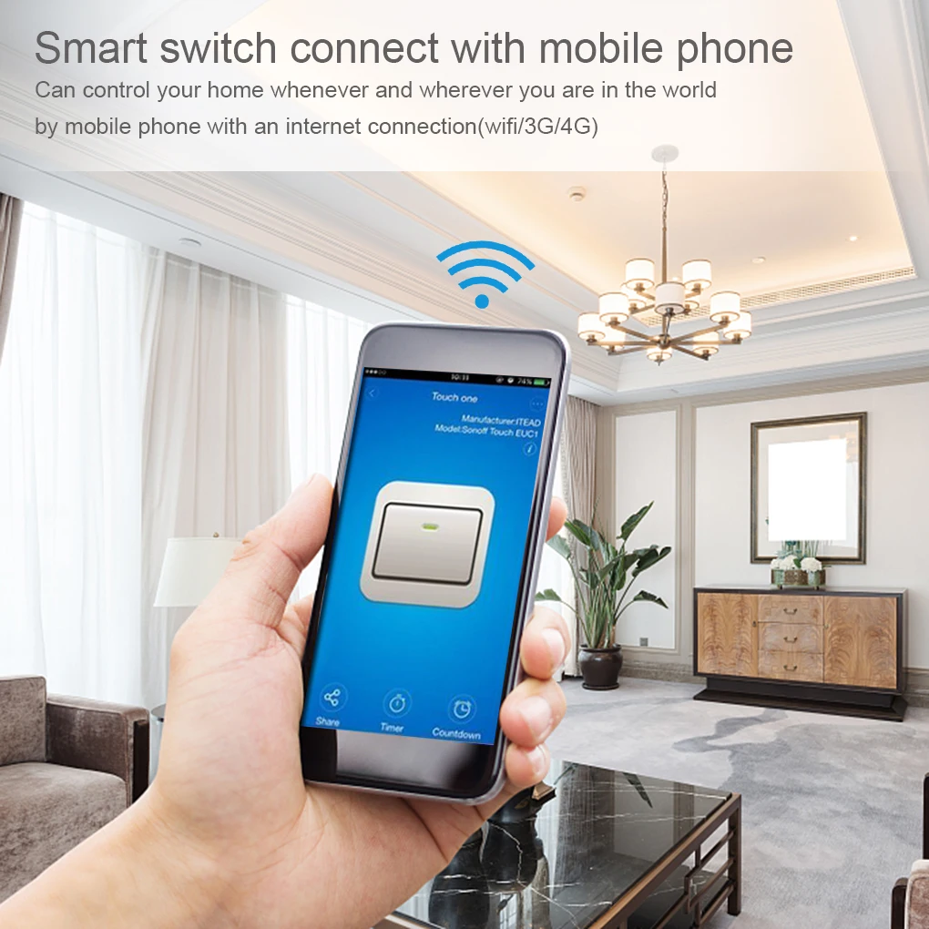 KS 602 стандарт США беспроводной умный Wifi настенный выключатель света 1 комплект 1800