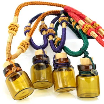 

2ml Dark Brown Glass Perfume Bottle Fragrance Scented Vials Parfum Necklace Pendant Decoration 10pcs/lot DC657