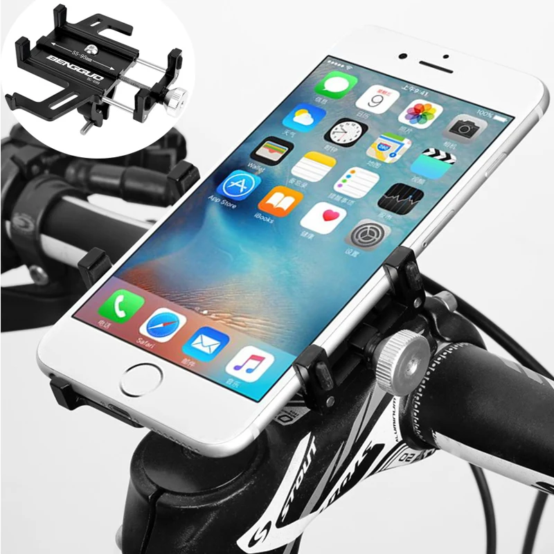 Полностью алюминиевый MTB велосипедный держатель для телефона Поддержка