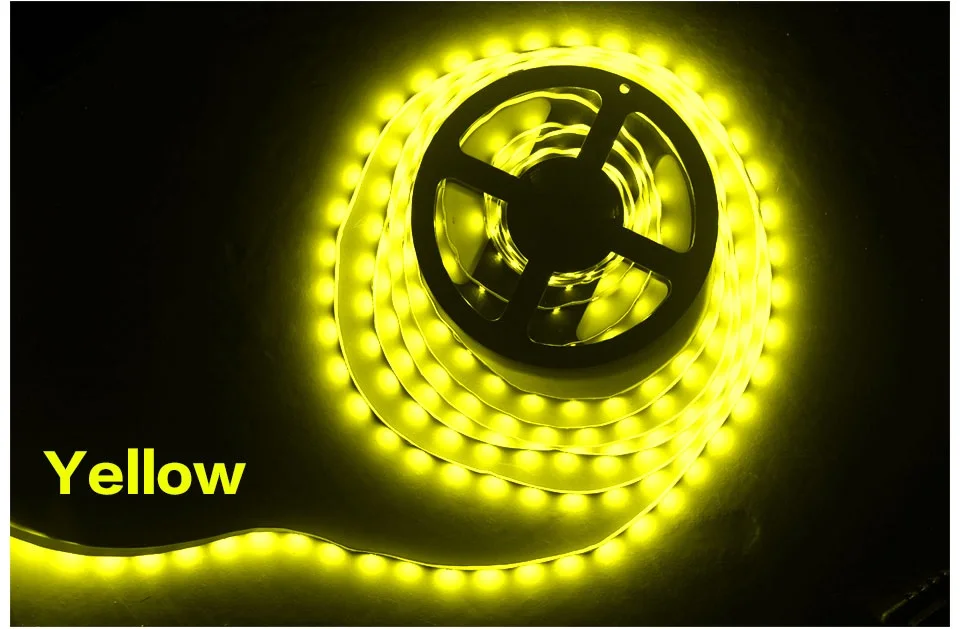 Yellow 5 м RGB Водонепроницаемый светодиодный 2835 синий красный зеленый желтый DC 12 в 1-5 м 60 светодиодный/м гибкая лента RGB лента лампа диод - Испускаемый цвет: Yellow