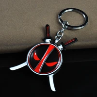 brand new anime deadpool keychain for men movie spin offs key chain ring on bag car trinket male jewelry party gift souvenirs