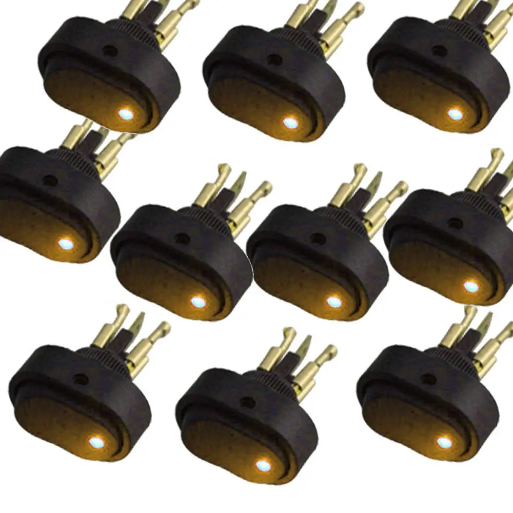 EE support 10 Pcs 12V 30A Heavy Duty Colors LED OFF/ON Toggle Switch Motor Rocker Car Styling | Автомобили и мотоциклы