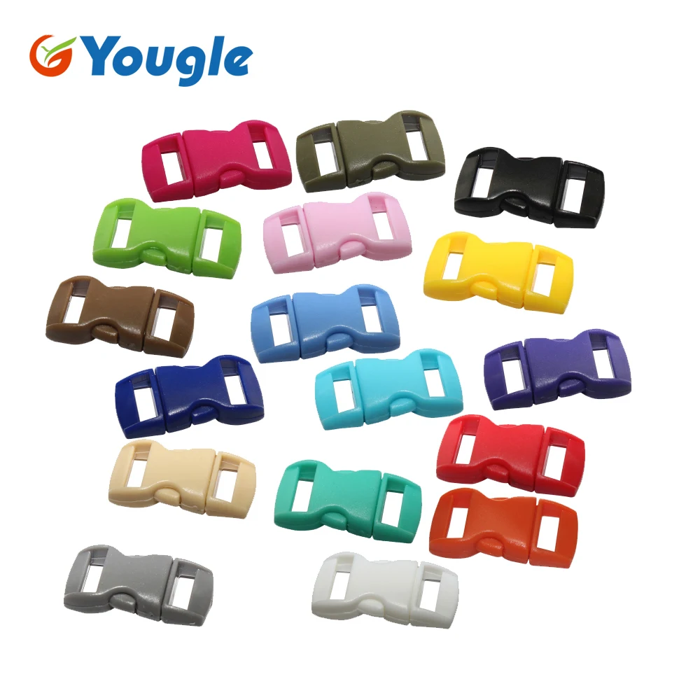 YOUGLE 500 шт 3/8 &quotПряжка цветная контурная изогнутая боковая пластиковая пряжка для
