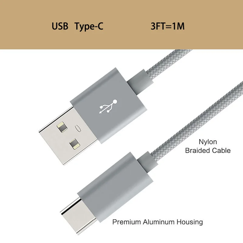 Нейлоновый кабель usb type-C для быстрой зарядки и синхронизации данных, зарядный шнур для samsung Galaxy Note 8 9 S9 S8 S10 Plus A6S A8S c10 type-C