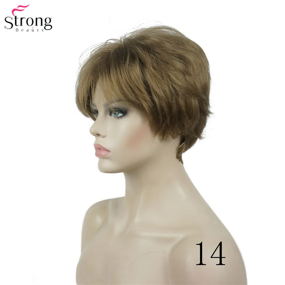 StrongBeauty женский парик короткий прямой натуральный Хай синтетический монолитный парик блонд/черный 11 видов цветов