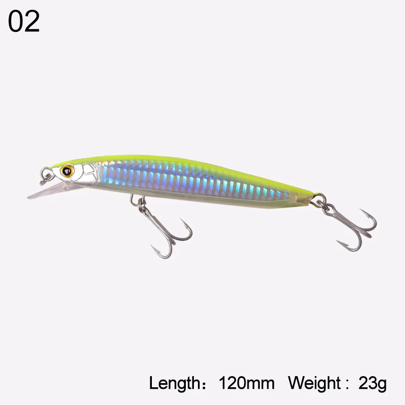 color 02 120mm Kingdom рыболовные приманки для моря Jerkbaits гольян морской 120 мм/23 г, 130 мм/30 г плавающая искусственная приманка хорошее действие воблеры твердая приманка - Цвет: color 02 120mm