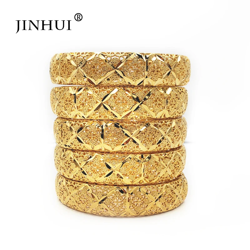 New Fashion lady Luxury Gold Color Jewelry Bangles Ethiopian African Women Dubai Bracelet Party wedding Gifts bridal Ramadan