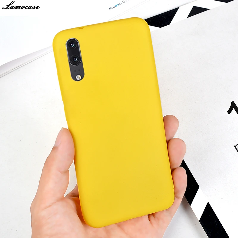 Candy Color Yellow Case For Huawei P20 Pro P10 P9 Plus P8 Lite 2017 Simple Matte Silicone Cover Mate 9 10 |