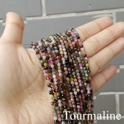Tourmaline LiiJi уникальный натуральный 3 мм Искрящийся Турмалин Аквамарин лунный камень родохрозиты ожерелье для женщин или мужчин повседневная одежда - Окраска металла: Tourmaline