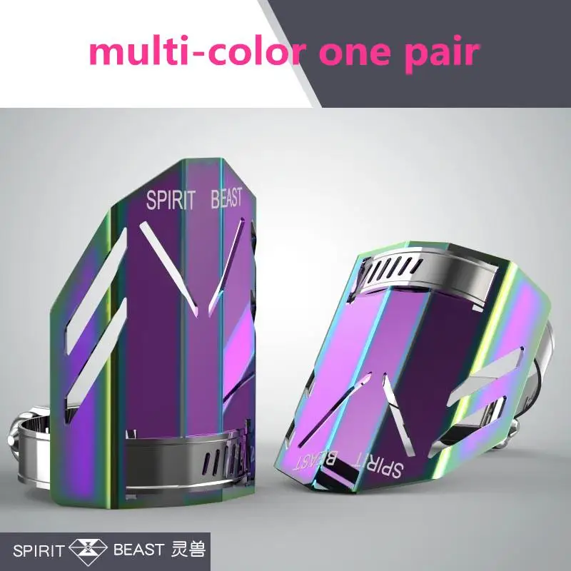 multi color one pair Дух зверя мотоциклетные передние амортизаторы вилки крышки труб зажимы многоцветный для Honda Yamaha Kawasaki Suzuki украшения - Цвет: multi color one pair
