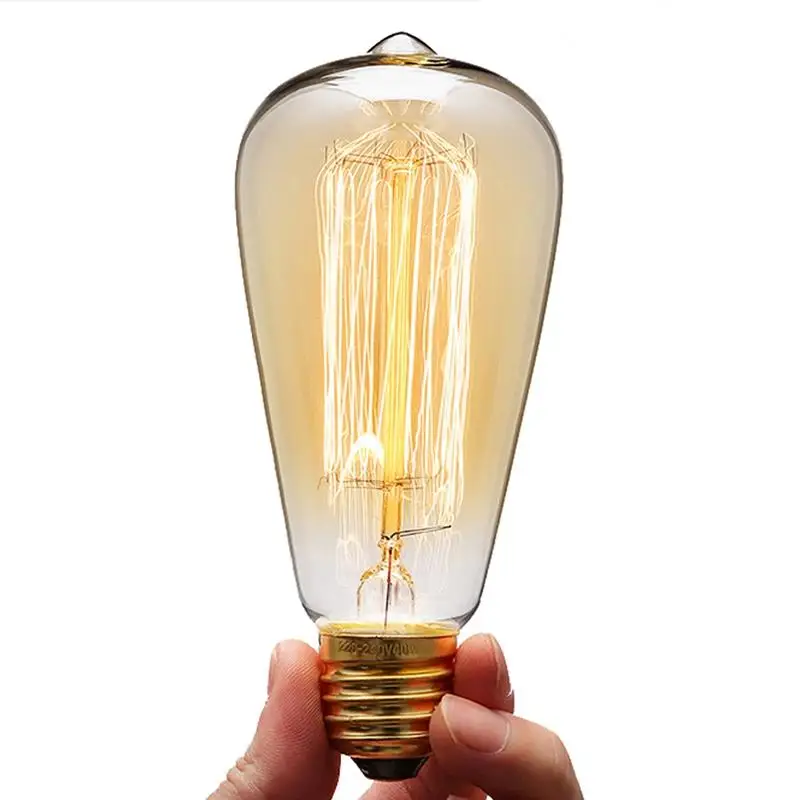 

Лампочка эдисона E27 в стиле ретро, с нитью накаливания, 40 Вт, 220-240 В