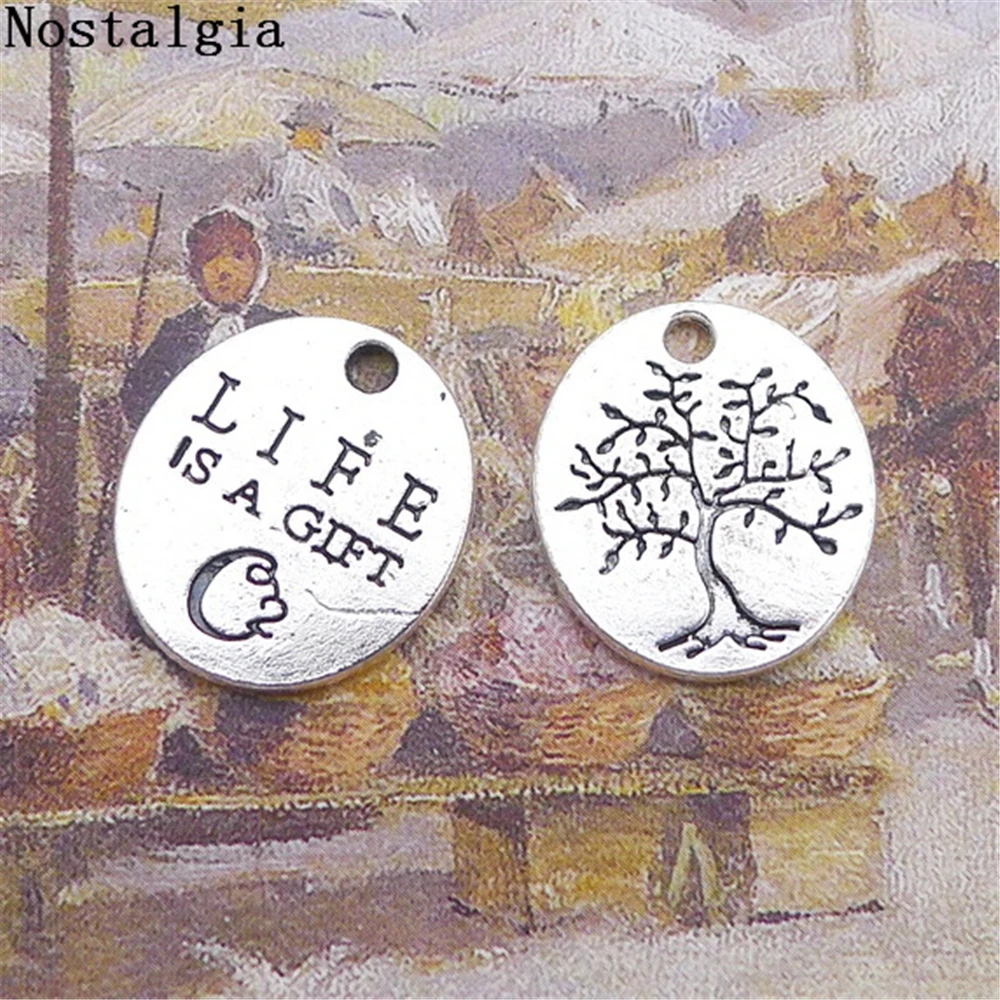 10 шт. модные, из сплава металлов слово ретро-жизнь подарок дерево антикварные бусы DIY Подвеска для ожерелья браслет ювелирные изделия 10 шт. модные, из сплава металлов слово ретро-жизнь подарок дерево антикварные бусы DIY Подвеска для ожерелья браслет ювелирные изделия