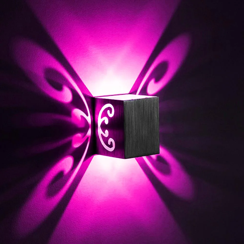 RGB светодиодный настенный светильник бабочка 3 Вт AC90-260V коридор бар KTV фон для