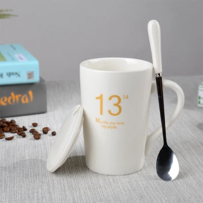 Большой Творческий цифровой Кубок Керамика Milk& Кофе кружка керамики располагать простая жизнь - Цвет: L