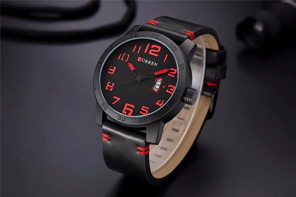 Мужские часы CURREN, брендовые, военные, Reloj, кварцевые, аналоговые, 3D лицо, кожа, армейские, модные часы, спортивные часы, Relogios Masculino