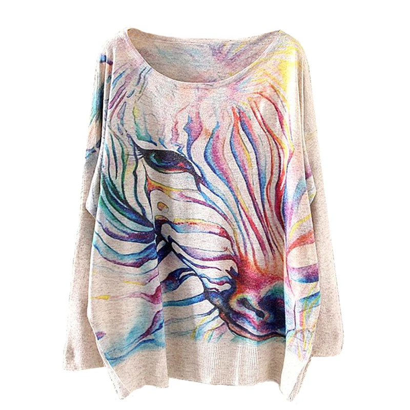 Осень-зима 2016 женский вязаный свитер с длинными рукавами &quotлетучая мышь&quot в