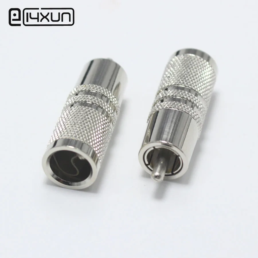 EClyxun 1 шт. RCA штекер аудио Серебряный av адаптер разъем для 8 мм 10 кабеля DIY запчасти