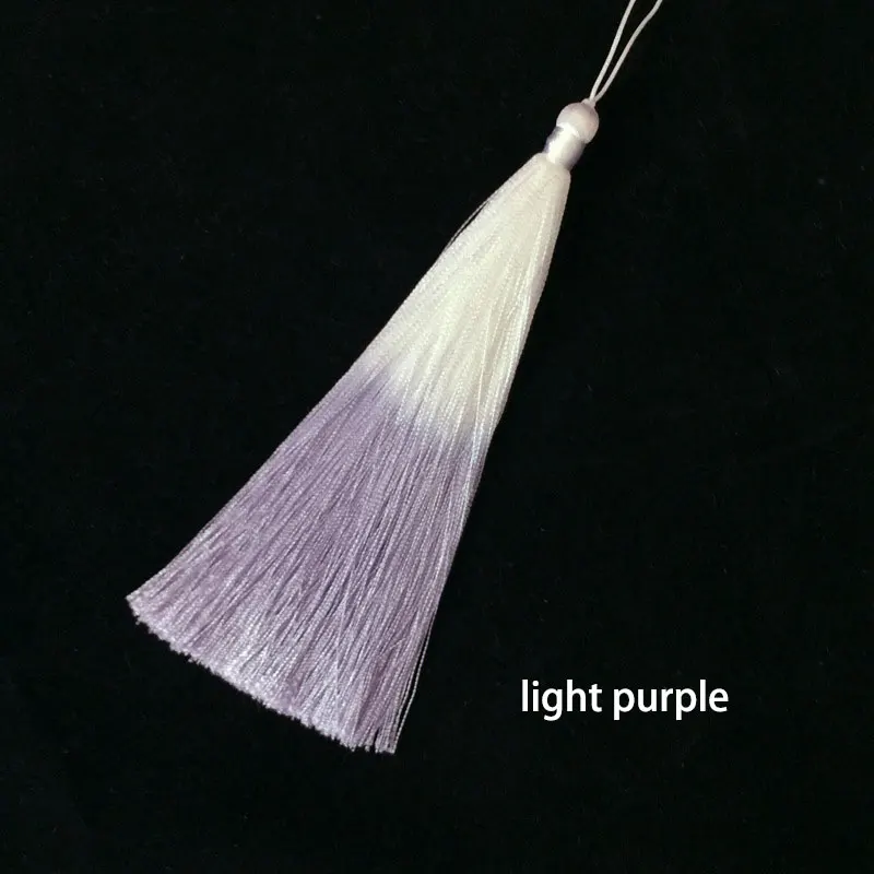 light purple 2 шт./лот, 14 см, длинные, градиентные кисточки, шелковая бахрома, шитье, челка, кисточка, отделка, декоративный ключ, кисточки для штор, украшение дома - Цвет: light purple
