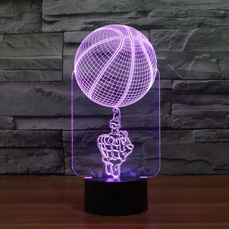 3d лампа для баскетбола с дистанционным управлением 7 цветных сенсорных Led