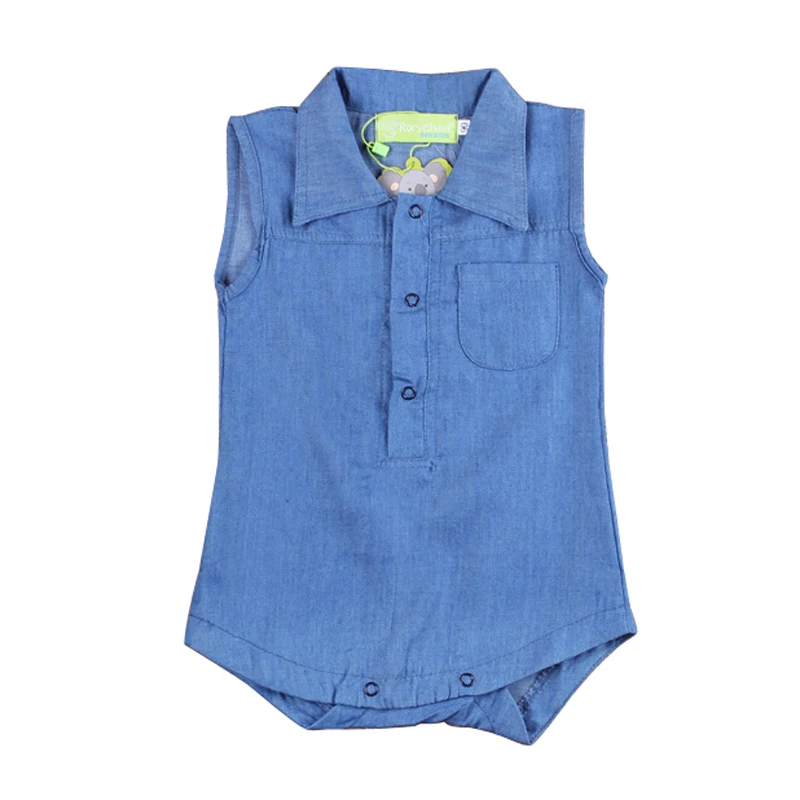 Милые летние детские комбинезоны комбинезон без рукавов с отворотом для