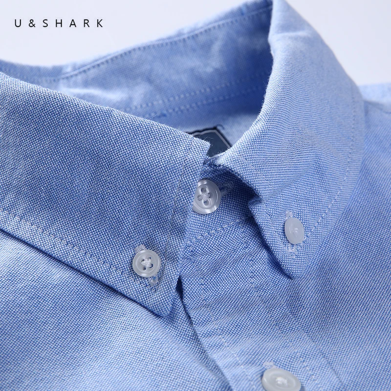 U & SHARK/осенние мужские рубашки с длинным рукавом оксфордская рубашка