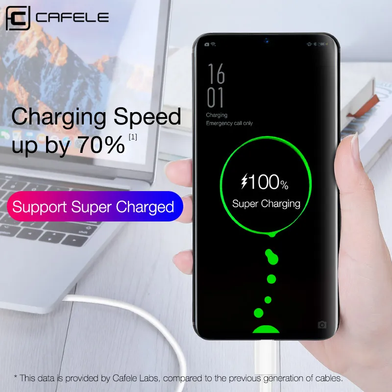 CAFELE 5А type C USB кабель для телефонов huawei samsung Xiaomi поддержка QC 3,0 type C Быстрая Зарядка синхронизация данных кабели для телефонов