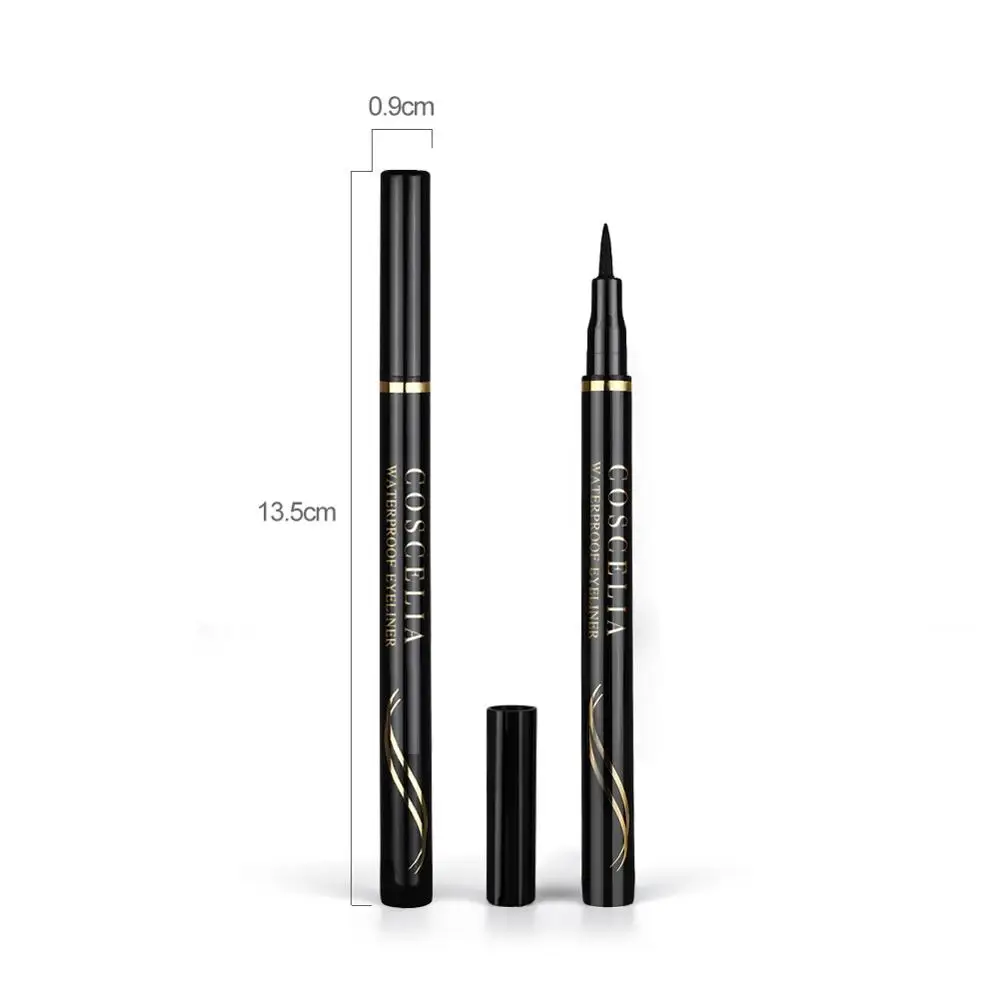 regular black 1 шт., Черная Подводка для глаз с двойным уплотнением, треугольная подводка для глаз, быстросохнущая Водостойкая Подводка для глаз, кошачий глаз, подводка для глаз, штамп - Цвет: regular black