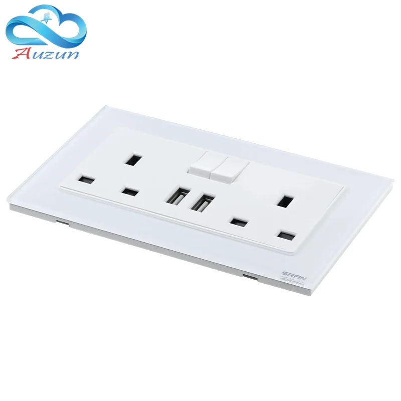 Настенная розетка 13 а квадратная с тремя отверстиями британская закаленная