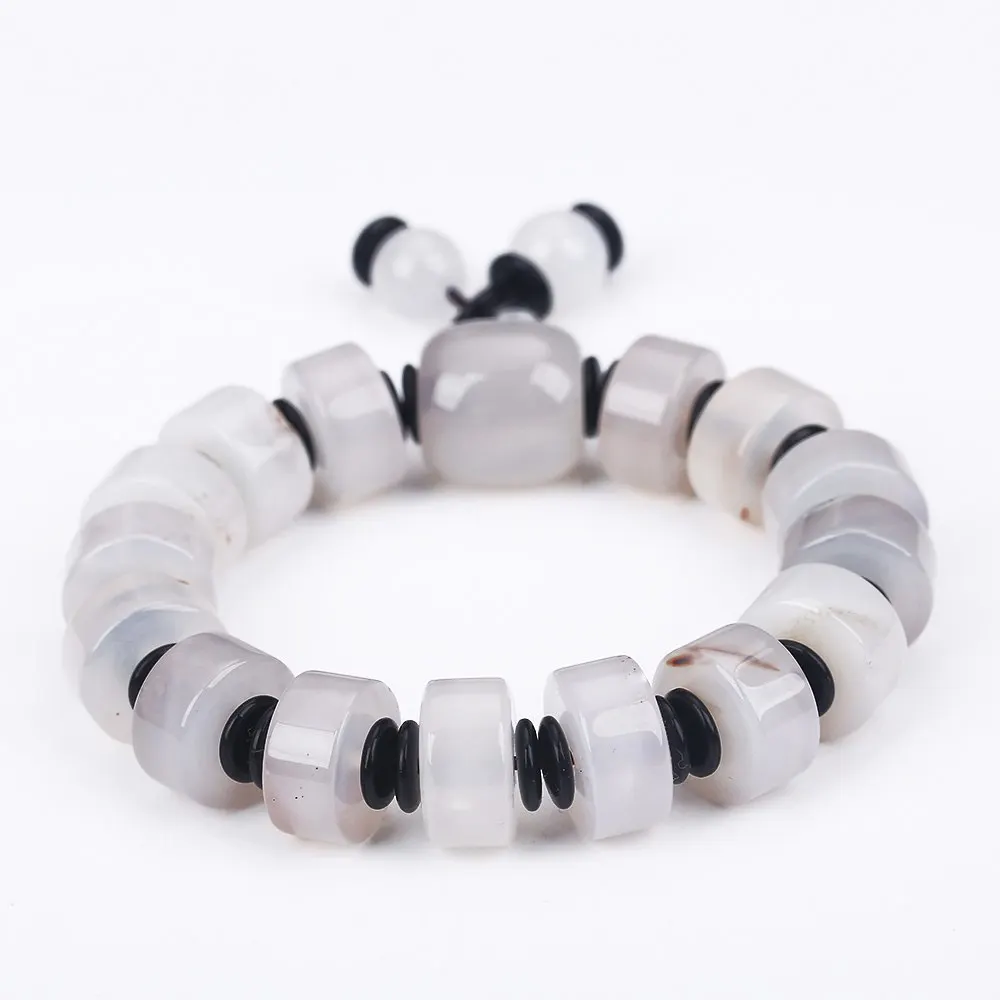 2018 Reiki White Jade Jewelry Natural Stone Buddha Beads Bracelet Men Elastic Rope Chain Charm For Women Pulseras Mujer | Украшения и