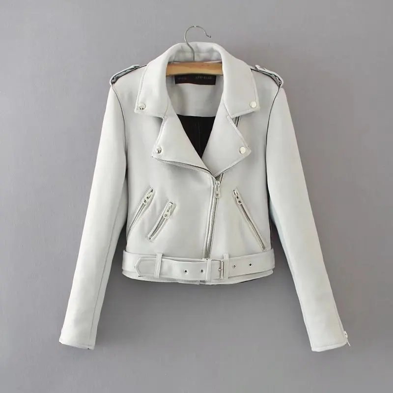 Женская кожаная куртка многоцветная замша на молнии с отворотом длинным рукавом