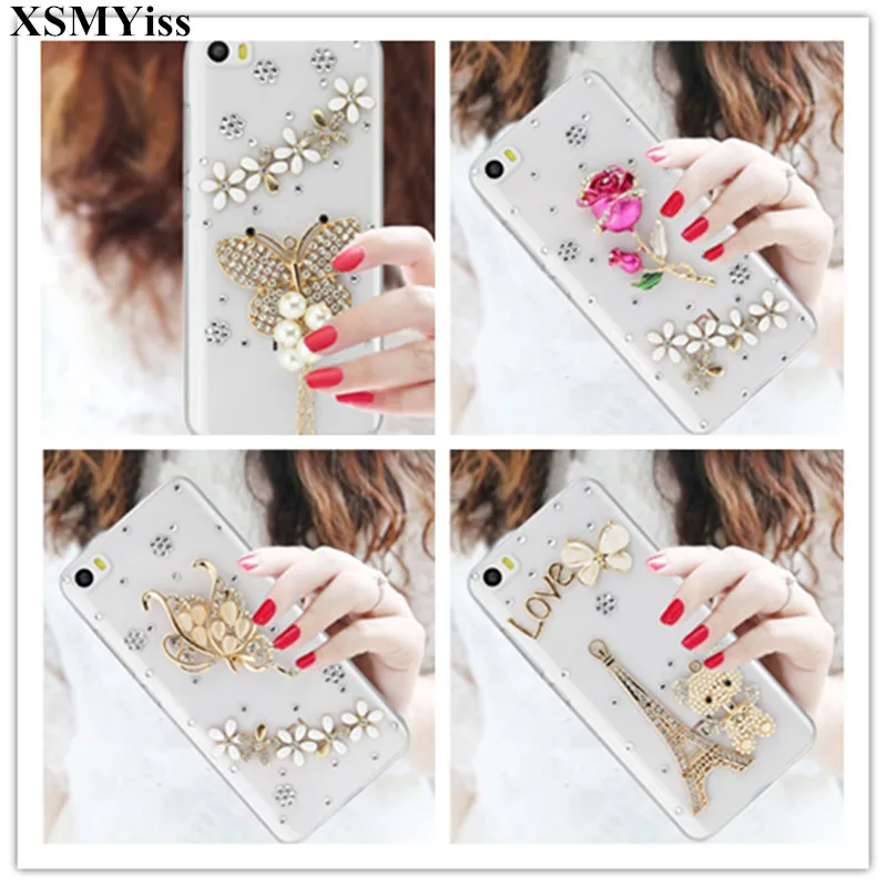 

Luxury Bling Rhinestone Diamond Flower Butterfly Soft Phone Case For Xiaomi Redmi 5 7 8 9 6A 7A 8A 9A 9C Note5 6 7 8 9 Pro 8T 9T