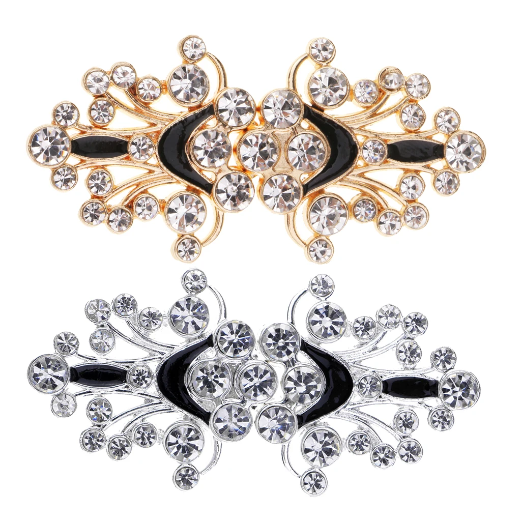 1 пара винтажных стильных металлических страз кристаллов свадебные застежки