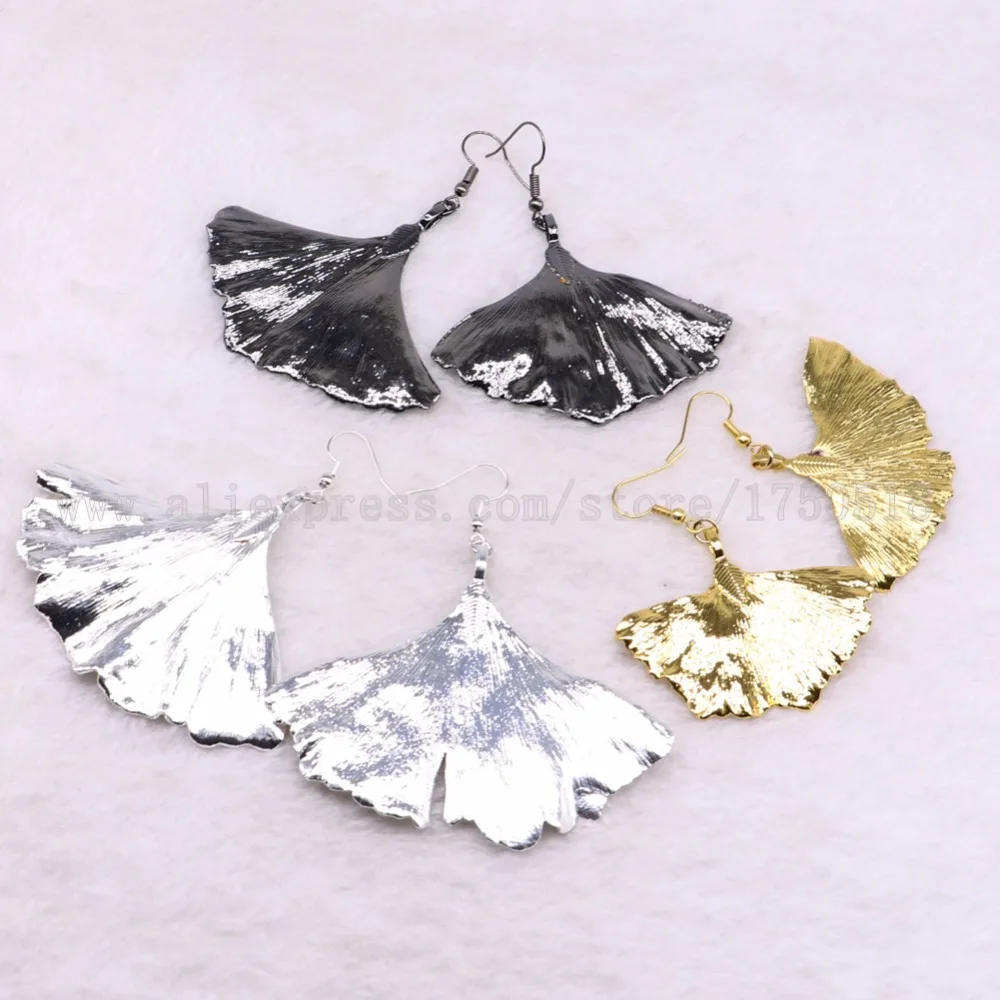 5 пар подлинные серьги в виде листьев гинкго натуральная подвеска форме листа