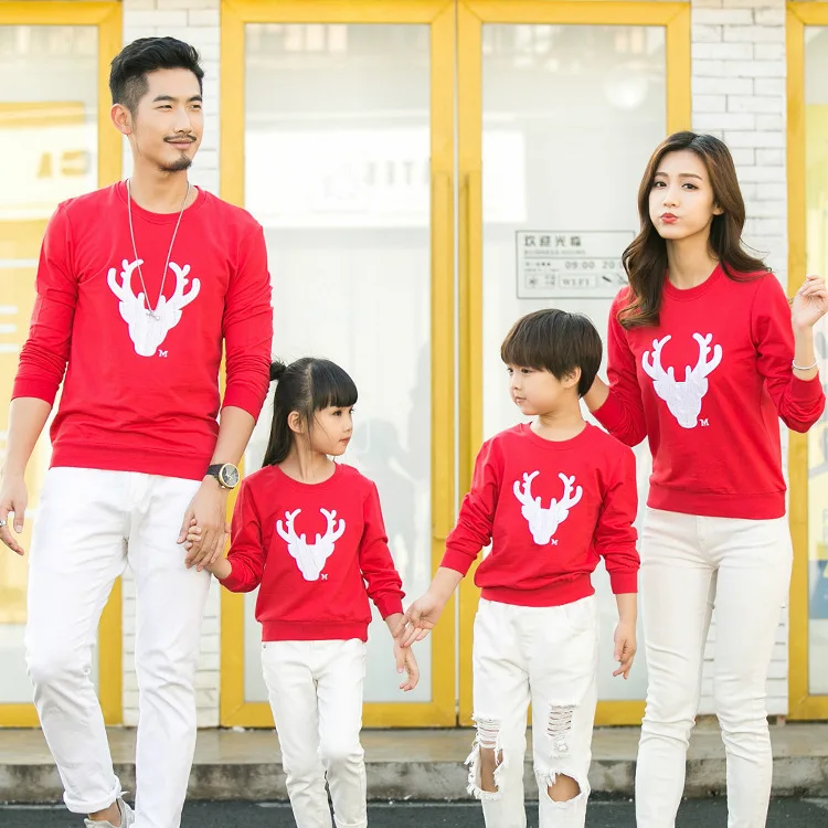 Осень-зима 2019 Новый Рождественский олень HOHEE Family Look мама папа ребенок хлопок и я |