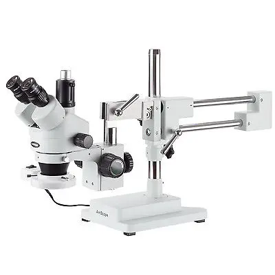 Тринокулярный стереомикроскоп AmScope 3 5x 180X с флуоресцентным кольцесветильник +